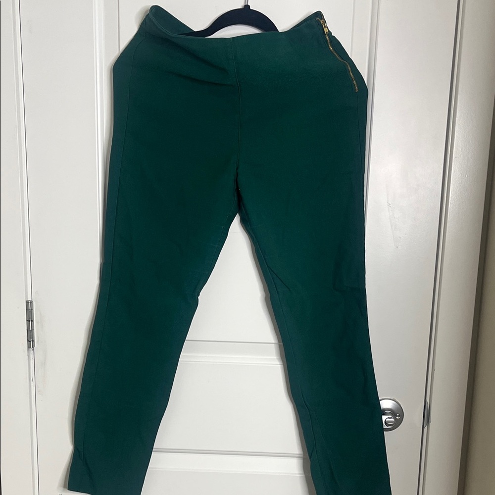 H&M Green Pants with Gold Zipper